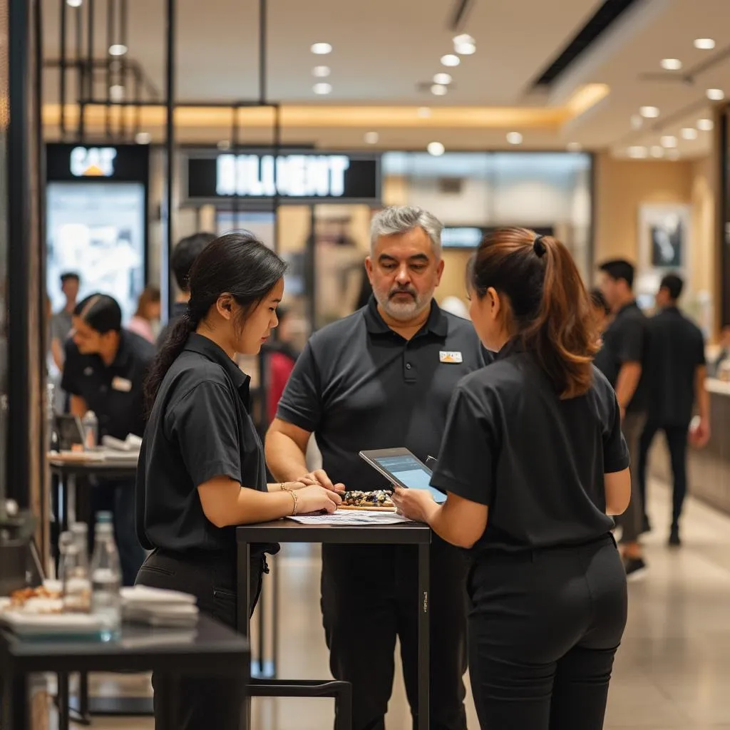 Equipo de ventas en tienda